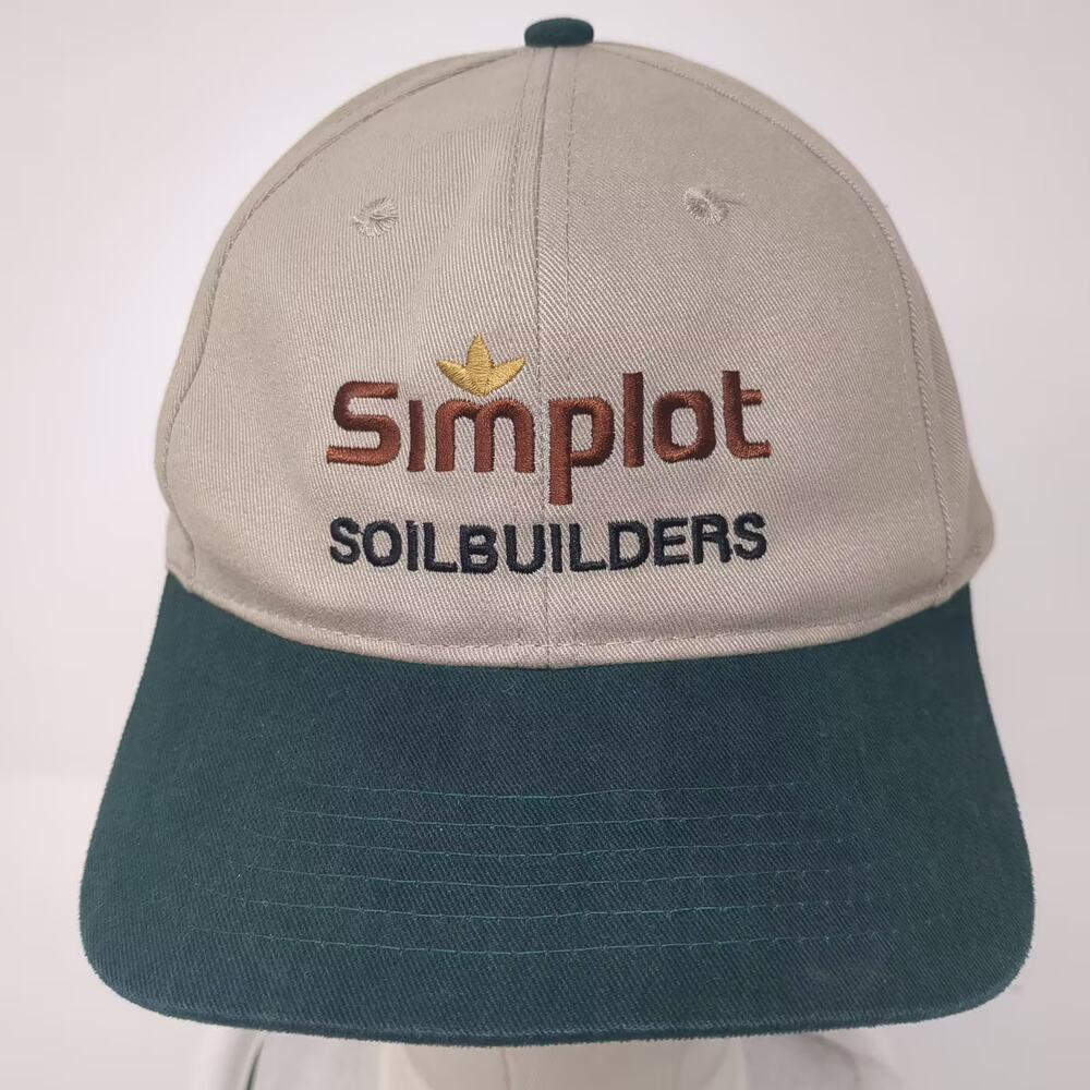 Simplot Soilbuilders Baseball Cap Hat Beige Green… - image 2